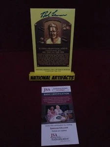 Bob Lemon New York Yankees Signed HOF Plaque Photo JSA -1 # - Picture 1 of 4