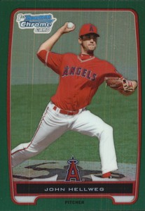 2012 Bowman Chrome Prospects Green Refractors Baseball Card #BCP218 John Hellweg