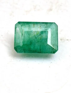 Piedra preciosa suelta certificada corte esmeralda facetada esmeralda natural de Zambia de 6,60 quilates - Imagen 1 de 5
