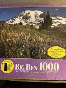 NEW Vintage MB Big Ben 1000 Piece Jigsaw Puzzle Mount Rainier, WA - Picture 1 of 4