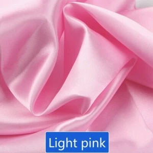 Satin Faux Silk Fabric Shiny Wedding Bridal Dress Cloth Crafts Curtain Silky Sew - Picture 1 of 28
