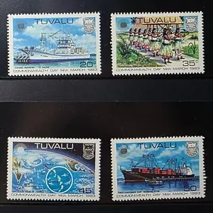 1983 Tuvalu set of 4 stamps Commonwealth Day MNH/MUH - Picture 1 of 1
