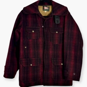 Vintage 1930s WOOLRICH (USA) Plaid Wool Sport Jacket Pea Coat (36) - Picture 1 of 14