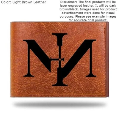 MENBENSE Custom Engraved NINE INCH NAILS Leather Bifold Wallet - 3 Color Choices