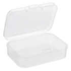 4pcs Clear Storage Container w Hinged Lid 65x45x20mm Plastic Rectangular Box