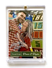 TAYLOR SWIFT / Travis Kelce Custom Trading Card In Case “DOWNTOWN”