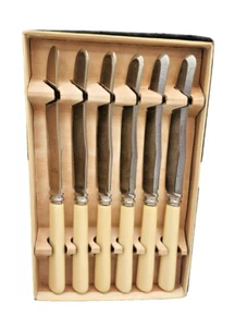 Vintage Sheffield Hamilton Laidlaw Super Stainless Cutlery Knives Set of 6 - Picture 1 of 6
