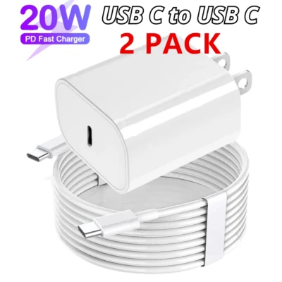 For Android Samsung 20W Type C Fast Charger Adapter Block USB C Charging Cable - Image 1 of 4