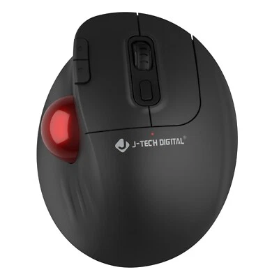 Wireless Trackball Ergonomic Mouse w Free & Easy Thumb Control by J-Tech Digital - Image 1 of 4