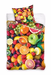 Juego de funda edredón de cama individual naranja manzana naranja 100% algodón - Imagen 1 de 1