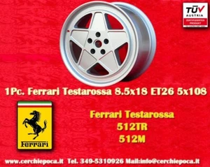 1 pc cerchio anteriore Ferrari Testarossa 8.5x18 ET26 front wheel NO TRX 18 inch - Foto 1 di 12