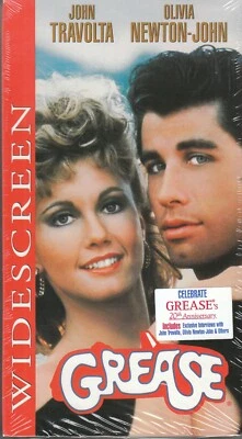 GREASE -  Widescreen (VHS Movie; 1998) w/ John Travolta + Interviews NEW/SEALED - Image 1 of 3