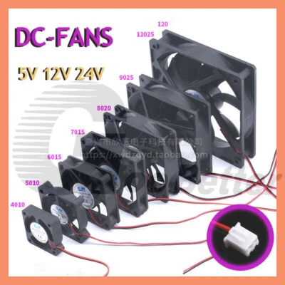 Lüfter Gehäuselüfter 5V 12V 24V für PC Computer 40 50 60 80 90 120mm leise FAN - Bild 1 von 4