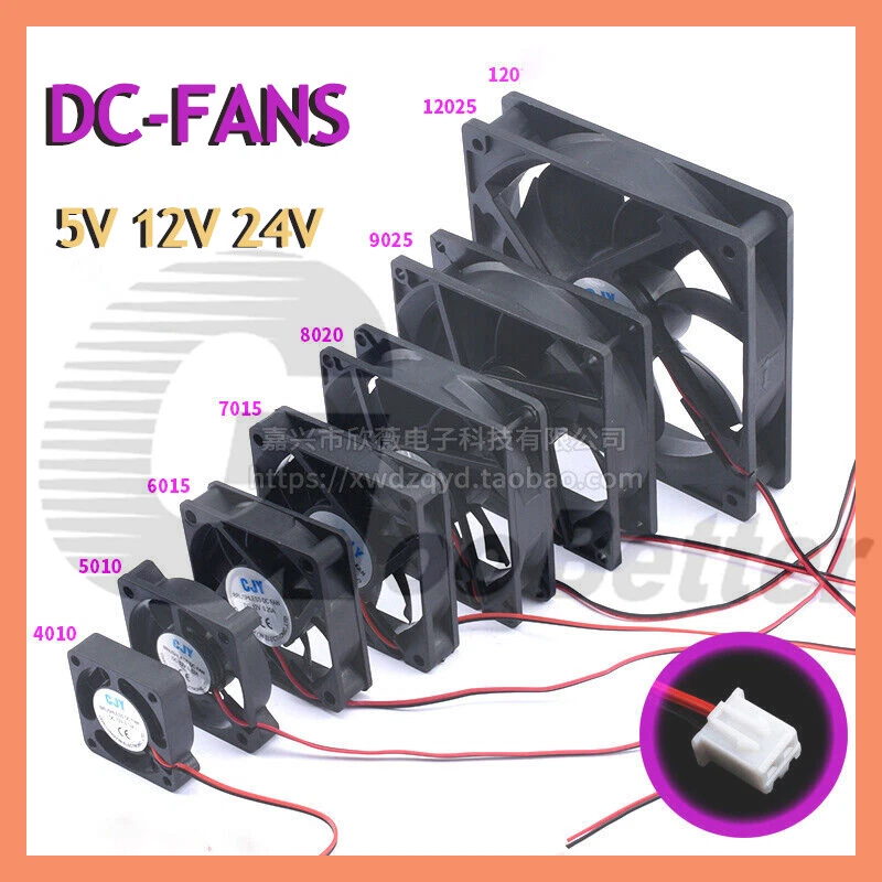 Lüfter Gehäuselüfter 5V 12V 24V für PC Computer 40 50 60 80 90 120mm leise FAN - Bild 1 von 4