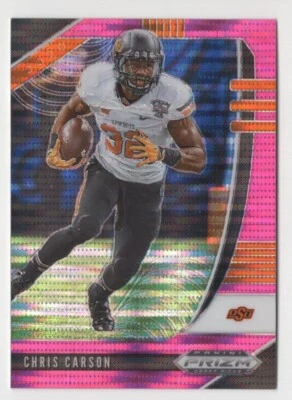 2020 Panini Prizm DP - Chris Carson Pink Pulsar Prizm - Oregon State Beavers - Image 1 of 2
