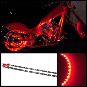 2x 12" Red 12 SMD LED waterproof motorcycle LED strip lights underglow #B3 - Picture 1 of 4