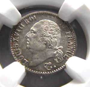 France KM714.11, Quarter Franc 1824-W (Lille) NGC MS 64. Superb original coin ! - Picture 1 of 3