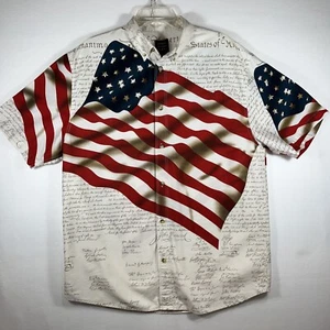 Cotton Traders 100% Baumwolle L Herren Kurzarm USA Flagge Verfassung Hemd.. - Bild 1 von 9