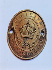 Nähmaschinen Markenzeichen G.M. Pfaff, Kaiserslautern 1880 - Bild 1 von 2