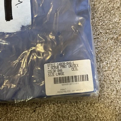 New White Swan Unisex Drawstring Cargo Scrub pants Sz Large Bermuda Blue 14020 - Image 1 of 2