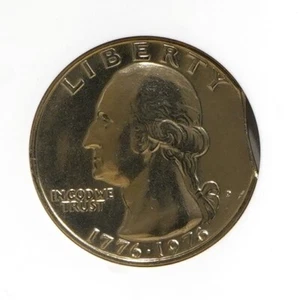 1976 D  Bicentennial Washington Quarter Clipped Planchet ANACS MS-62 - Picture 1 of 4