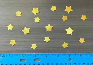 Mini Gold Stars Iron on Fabric Appliques Pre-Cut - Picture 1 of 1