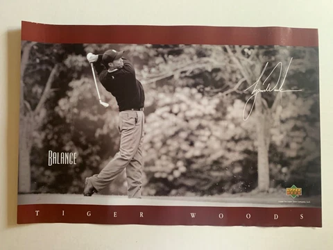 Tiger Woods Original Upper Deck NIKE PGA  Vintage-Style Golf Poster 24 x 16 in Cover