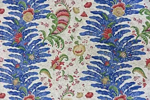 BRUNSCHWIG & FILS CURTAIN FABRIC DESIGN Riviere Print 9.7 METRE BLUE 100% COTTON - Picture 1 of 12