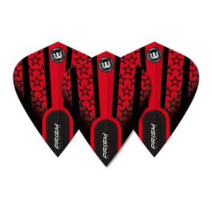 5 neue Sets Winmau Prism Alpha Kite Dart Flights - Red Black Stars - Bild 1 von 3