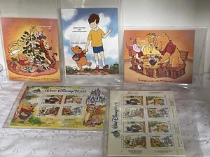 Winnie The Pooh Disney Postage Stamps with COA Ghana, Turks & Caicos Isl, Canada - Picture 1 of 20