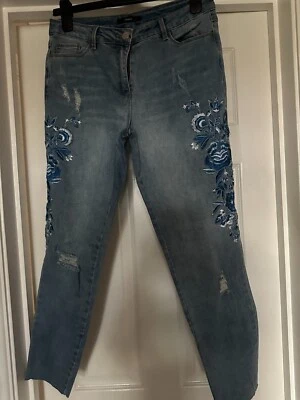 GEORGE JEANS SKINNY BOHO, BLUE/WHITE FLORAL, , SIZE 12 - Image 1 of 4