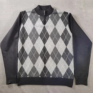 Suéter Abuelo The North Pole Negro Gris 1/4 Cremallera Para Hombre Talla XL - Imagen 1 de 9