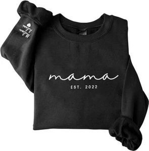 Personalized Embroidered Mama Sweatshirt - Mom Sweatshirts for Women, Gifts for - Picture 1 of 2