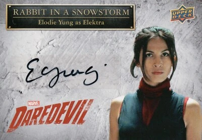 Daredevil 2018, Rabbit in a snowstorm Elodie Yung "Elektra" Autogrammkarte SS-EN - Bild 1 von 2