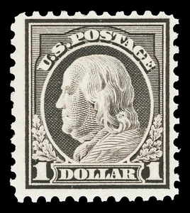Scott 518 1917 $1.00 Violet Brown Franklin Perf 11 Mint F-VF OG NH Cat $95 - Picture 1 of 1