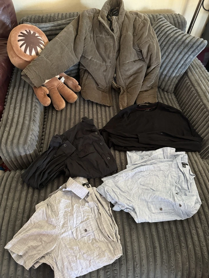 Chaqueta RVCA Para Hombre XL Marrón Talla XL Otoño Lote Paquete con Camisa Alfani Abotonada! Foto 1 de 4