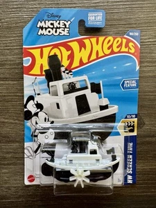 ⚪️⚫️ Hot Wheels Disney Steamboat #166 HW Screen Time 10/10 NEW 2025 H Case - Picture 1 of 3