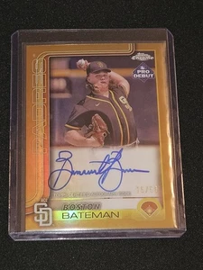 2025 Topps Pro Debut Boston Bateman Chrome Gold Refractor Auto 15/50 PDC-42 - Bild 1 von 2
