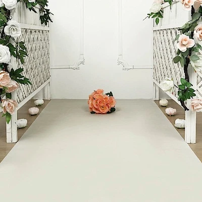 IVORY 100 ft PVC AISLE RUNNER Wedding Ceremony Carpet Party Events Decorations - Image 1 of 4