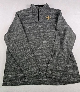 Team Apparel New Orleans Saints Gris Jaspeado 1/4 Cremallera Pullover Sudadera Hombres 2Xl - Imagen 1 de 14
