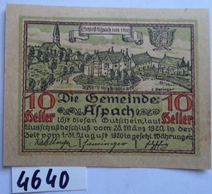 UPPER  AUSTRIA - GEMEINDE  ASPACH - 10 HELLER - AU/UNC - JPR  57a - VARIETIES - Picture 1 of 2