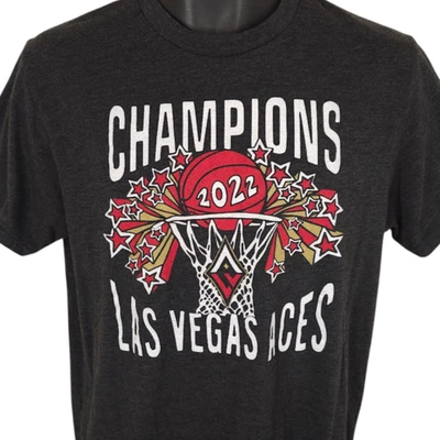 Camiseta Las Vegas Aces Para Hombre Talla Mediana Gris Oscuro 2022 Campeones WNBA Baloncesto Foto 1 de 4