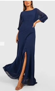 Cowl Back Draped Maxi Dress Size 12 - Picture 1 of 4