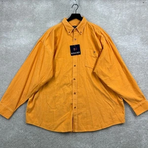 Bugle Boy Shirt Mens Size XXL Orange Corduroy Long Sleeve Button Up NWT Y2K VTG - Picture 1 of 10