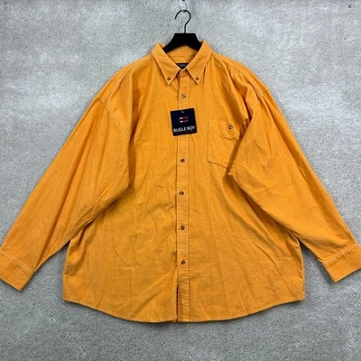Bugle Boy Shirt Mens Size XXL Orange Corduroy Long Sleeve Button Up NWT Y2K VTG - Image 1 of 4