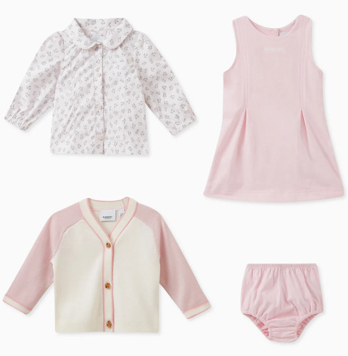 Abito Burberry bambina 4 pezzi set 6 mesi nuovo con scatola prezzo consigliato £ 680 ora £ 380 nuovo con etichette