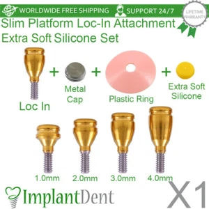 1x Dental Straight Lokator Attachment Extra Soft Silicone Set Slim Platform - Picture 1 of 13