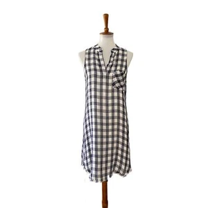 Cloth & Stone Damen ärmellos kariertes Pulloverkleid schwarz weiß S Small - Bild 1 von 4