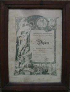 Certificate Kunstwetturnen Vorarlbergisch-Rheinthalisches Dornbirn Antique - Picture 1 of 5