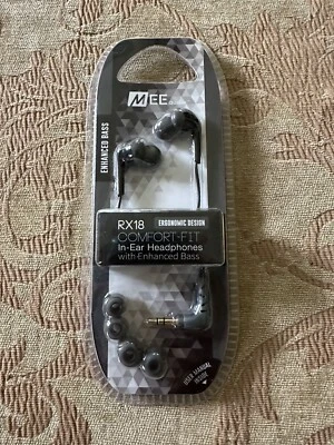 NIB MEE AUDIO RX18 Comfort Fit in-Ear Headphones With Enhanced Bass Black - Image 1 of 4